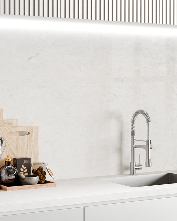 Luxe - Dior White luxury quartz slab